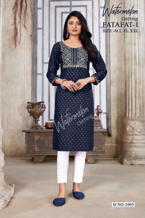 Fatafat 1 By Watermelon Cotton Kurti Catalog